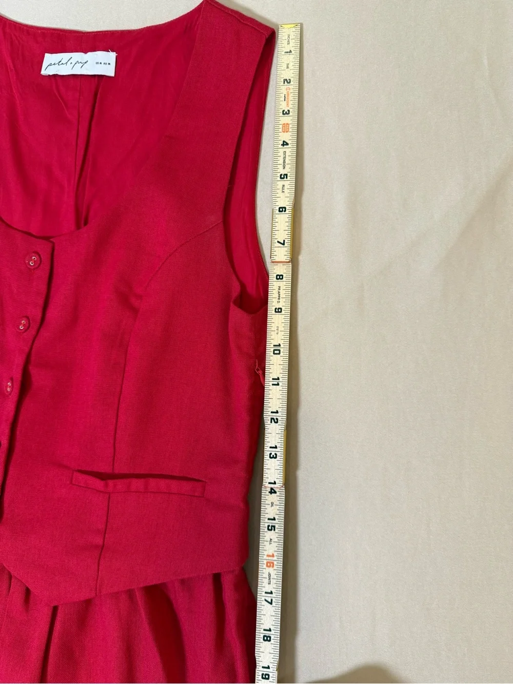 Petal & Pup Milani Mini Sleeveless Dress with Vest Front, size Medium.